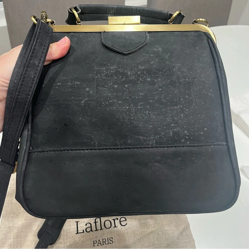 Laflore Paris Bebebark Black Mini Convertible Crossbody Clutch - Picture 7 of 14